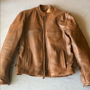 Allstate Leather Cafe Brown Motorcycle Jacket